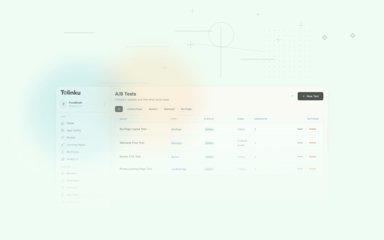 Tolinku ab testing optimization dashboard screenshot for growth blog posts