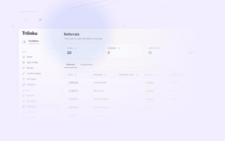 Tolinku app growth strategies dashboard screenshot for growth blog posts