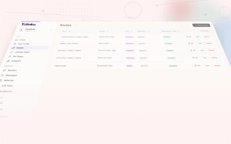 Tolinku app links dashboard screenshot for android blog posts