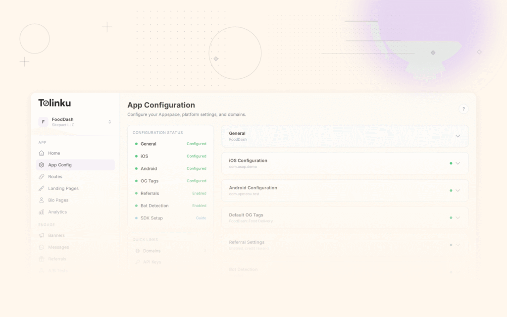 Tolinku cross platform dashboard screenshot for engineering blog posts