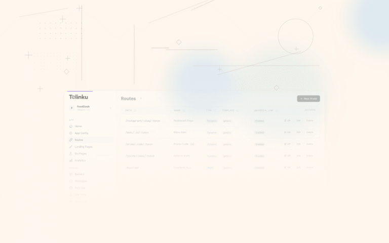 Tolinku deep linking fundamentals dashboard screenshot for deep linking blog posts