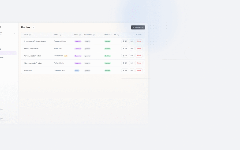 Tolinku deep linking fundamentals dashboard screenshot for deep linking blog posts