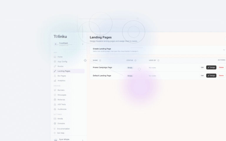 Tolinku e commerce deep linking dashboard screenshot for use cases blog posts