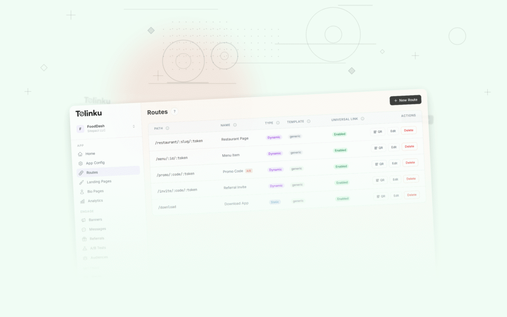 Tolinku e commerce deep linking dashboard screenshot for use cases blog posts