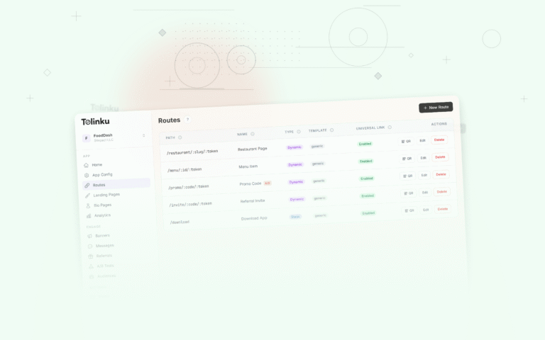 Tolinku e commerce deep linking dashboard screenshot for use cases blog posts