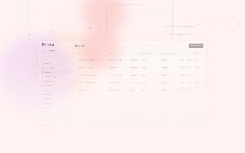 Tolinku e commerce deep linking dashboard screenshot for use cases blog posts