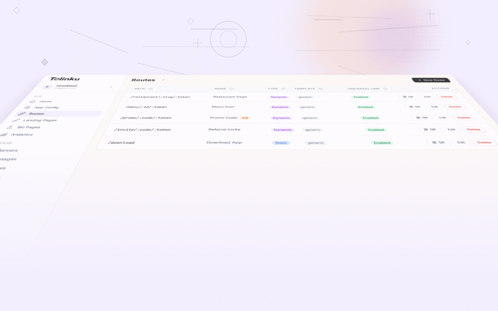 Tolinku fintech deep linking dashboard screenshot for use cases blog posts
