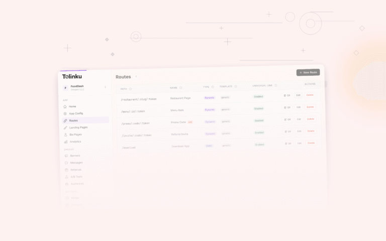 Tolinku fintech deep linking dashboard screenshot for use cases blog posts
