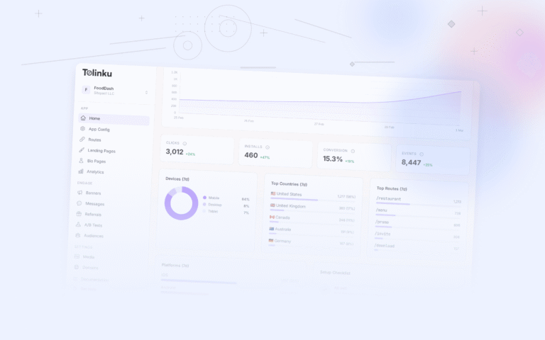 Tolinku industry trends dashboard screenshot for deep linking blog posts