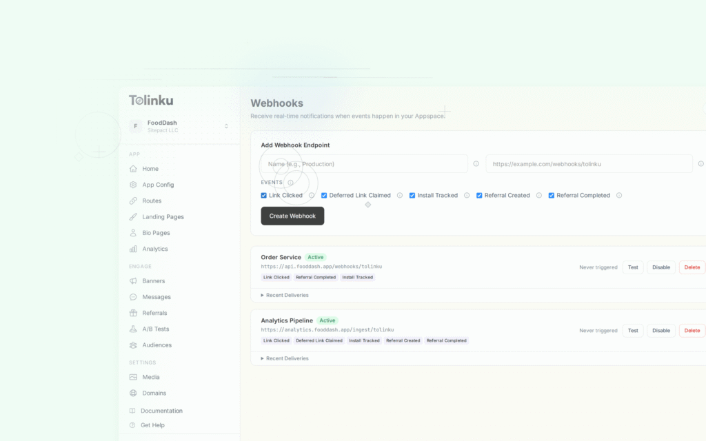 Tolinku migration guides dashboard screenshot for comparisons blog posts