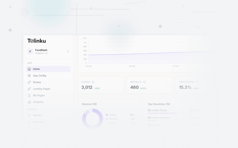 Tolinku mobile attribution dashboard screenshot for analytics blog posts