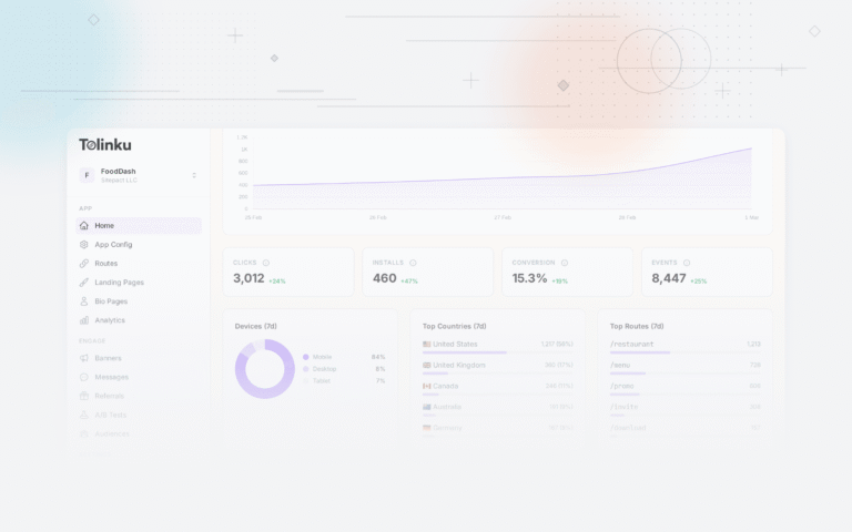 Tolinku mobile attribution dashboard screenshot for analytics blog posts