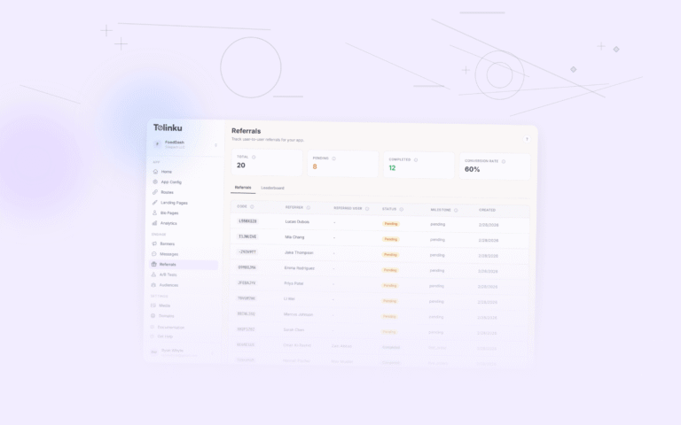 Tolinku referral programs dashboard screenshot for growth blog posts