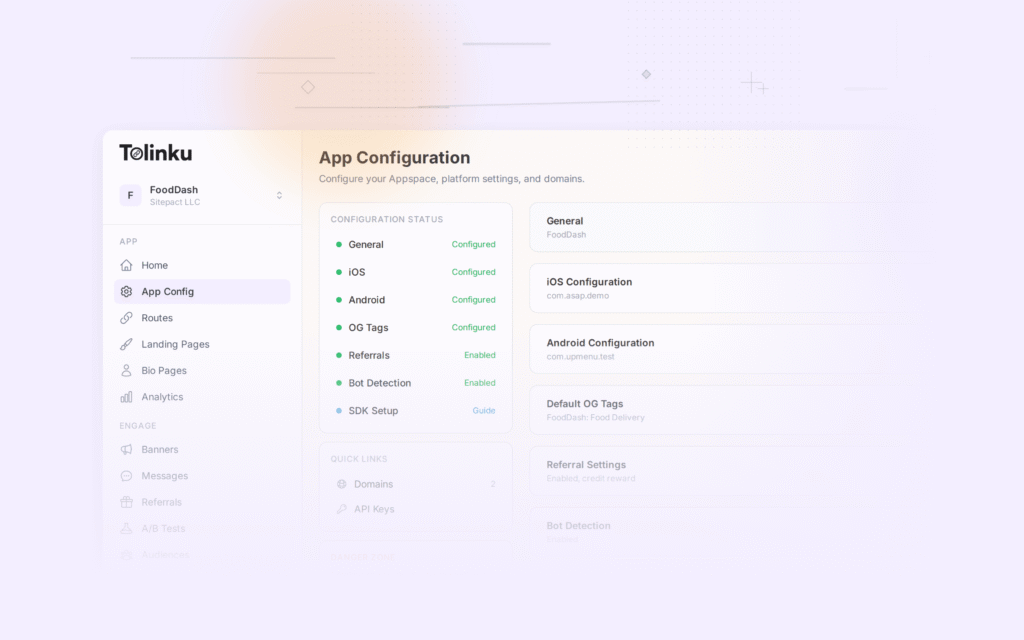 Tolinku seo app indexing dashboard screenshot for marketing blog posts