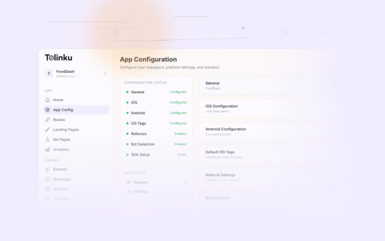 Tolinku seo app indexing dashboard screenshot for marketing blog posts