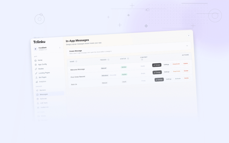 Tolinku user onboarding dashboard screenshot for growth blog posts