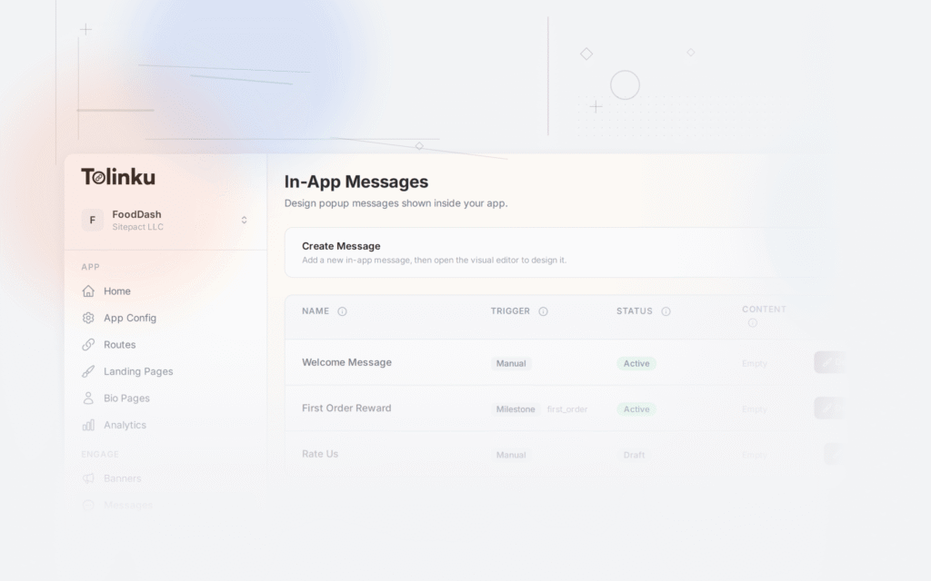 Tolinku user onboarding dashboard screenshot for growth blog posts