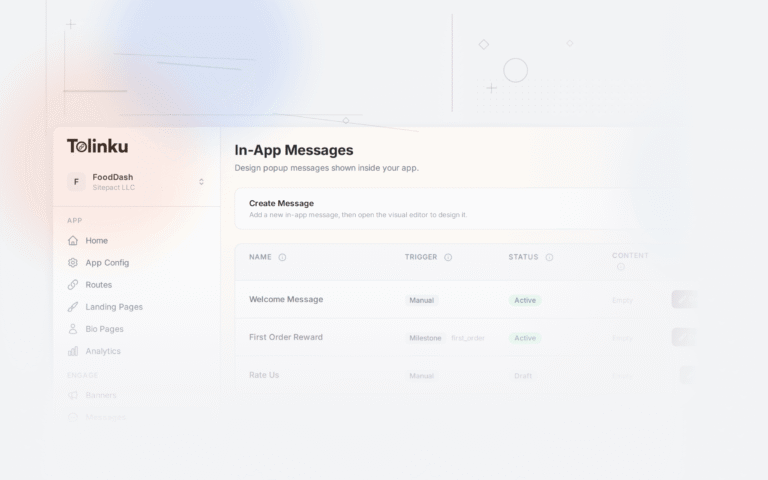 Tolinku user onboarding dashboard screenshot for growth blog posts