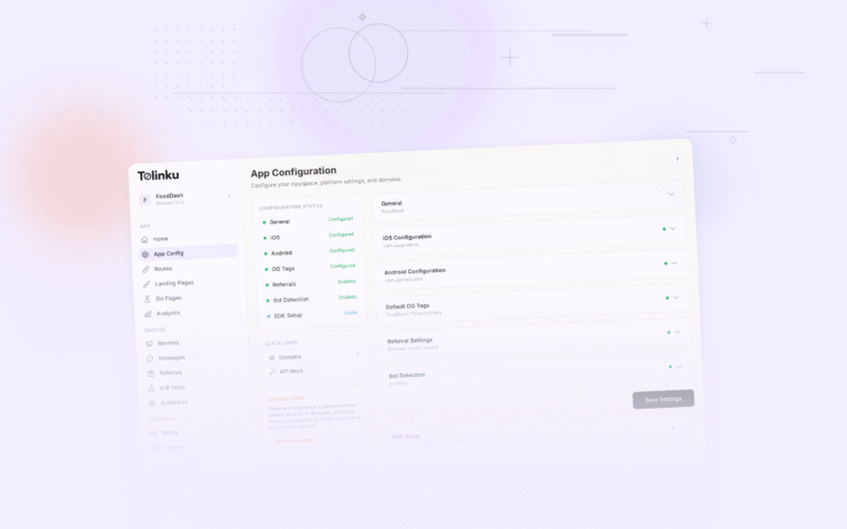 Tolinku webhooks integrations dashboard screenshot for engineering blog posts