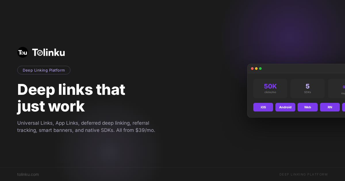 Tolinku: Deep Linking Platform for Mobile Apps